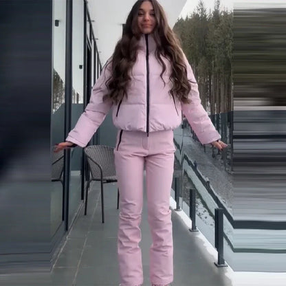 Lady Elegant Younger Thick Skiwear Clothes 2026 Stylish Cute Shaping 2 Piece Set Women's High End Street Sport Cotton Jumpsuit