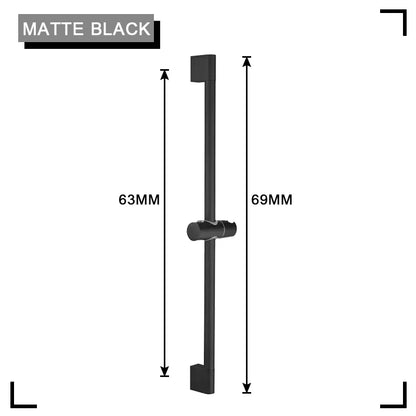 Black Shower Column Set Bathroom Accessories Shower Head  Wall Mount Slider Adjustable Shower Head Rail Lift Slide Mount