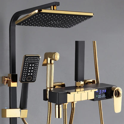 Piano Digital Display Thermostatic Bathroom Shower Set Hot Cold Brass Bathroom Faucets Accessories Digital Piano Shower System