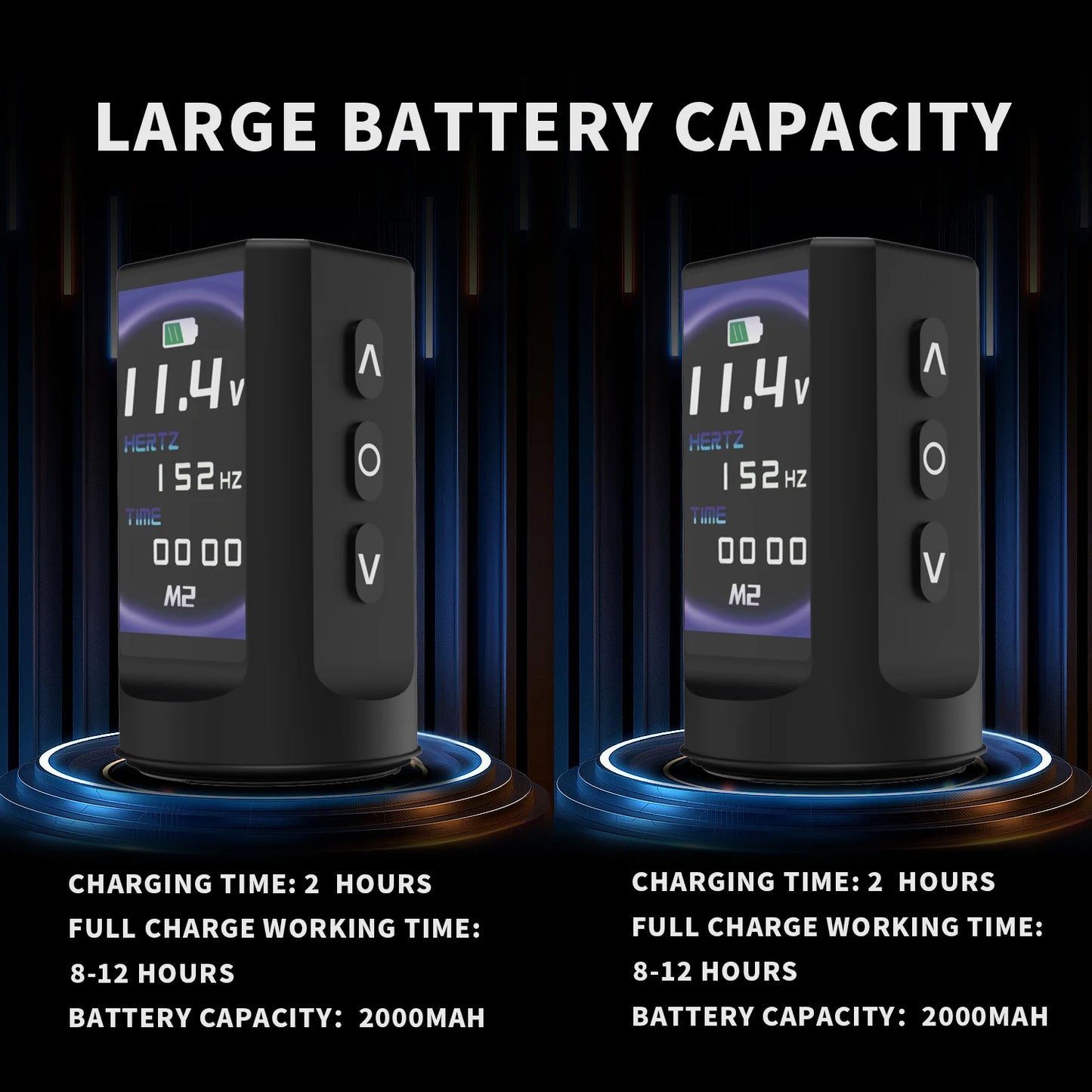 Macchinetta per tatuaggi wireless YILONG con motore coreless, batteria da 2000 mAh e display LCD, ideale per tatuatori professionisti.