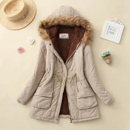 Qpipsd 2025 New Autumn Winter Women Cotton Jacket Padded Casual Slim Coat Emboridery Hooded Parkas Wadded Warm Overcoat