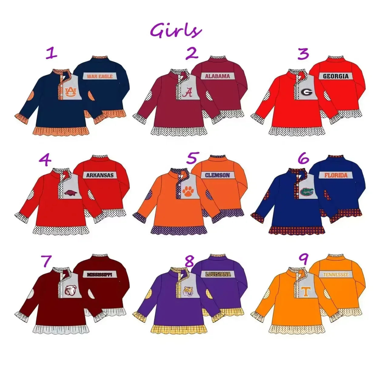 Uniformi scolastiche casual personalizzate all'ingrosso per bambini e bambine, top a maniche lunghe per neonati, abbigliamento primaverile e autunnale