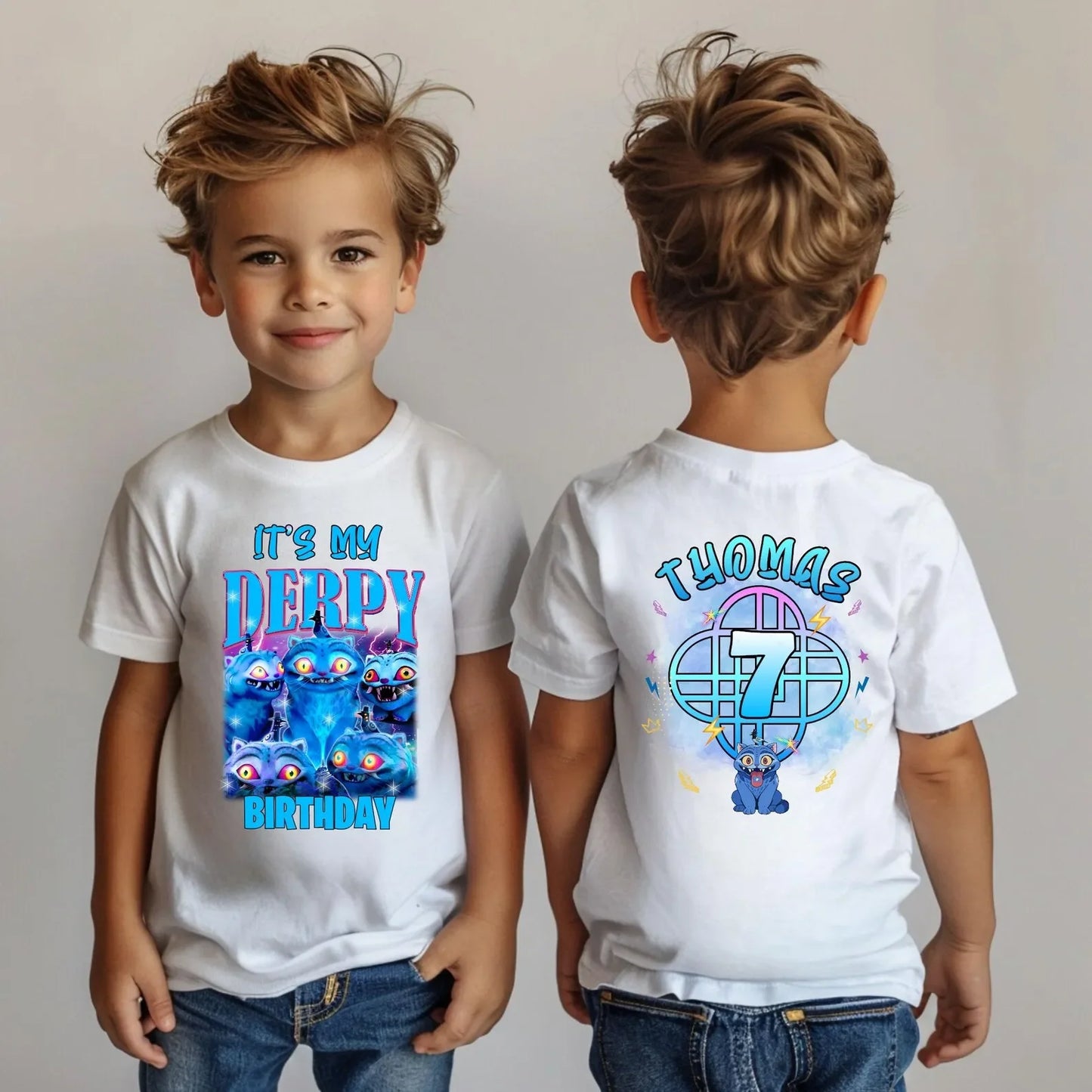 T-shirt per bambini in puro cotone con stampa fronte-retro a tema K-Pop "Demon Hunters" di HUNTRX, un vero successo di vendite.