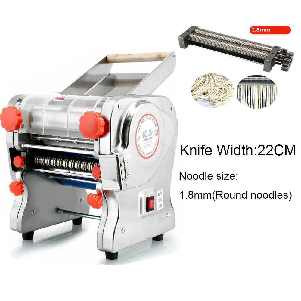 Macchina per pasta elettrica da 550 W, macchina per pasta con rullo per ravioli, acciaio inox, doppia lama, per uso commerciale