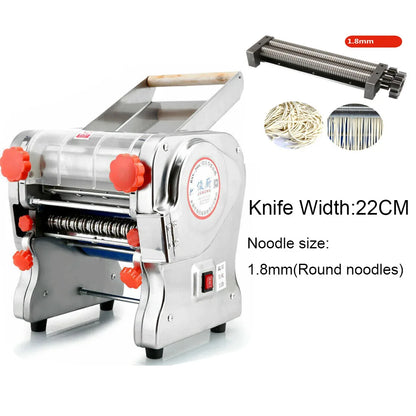 Macchina per pasta elettrica da 550 W, macchina per pasta con rullo per ravioli, acciaio inox, doppia lama, per uso commerciale