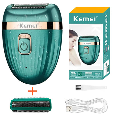 Kemei Women Epilator Electric Hair Removal Facial Body Lady Bikini Legs Arms Armpit Hair Remover Underarms Rechargeable