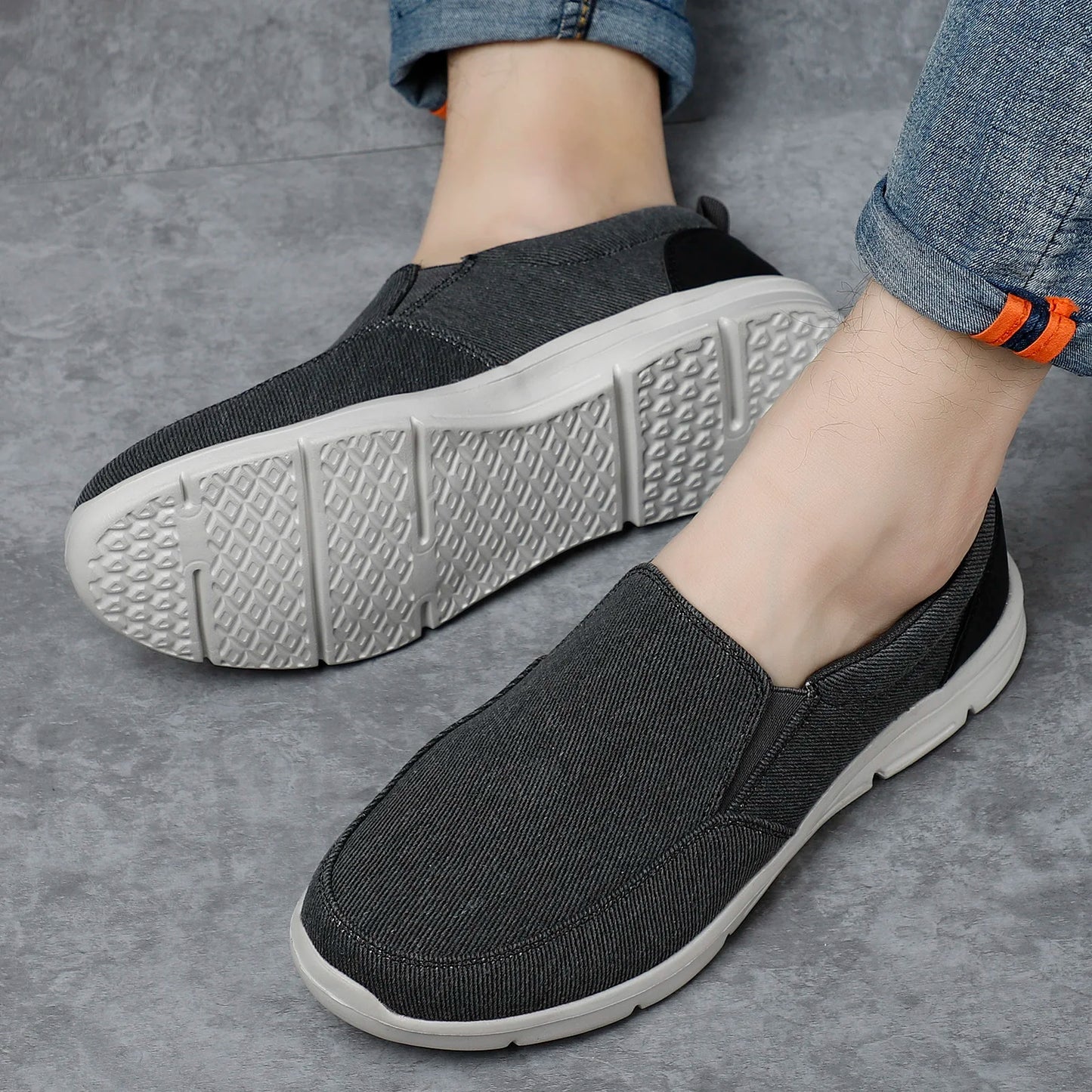 Scarpe da uomo estive in tela, traspiranti e comode, da esterno, slip-on, da passeggio, mocassini classici da uomo