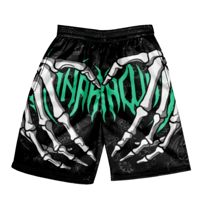 Pantaloncini da spiaggia classici estivi 2024 con teschio, nuovi modelli alla moda con stampa di mano scheletrica, pantaloncini da palestra per uomo e donna, ad asciugatura rapida, pantaloncini da ghiaccio.