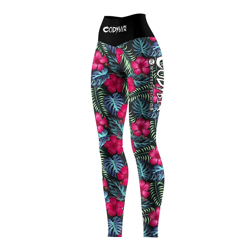 Cody Lundin Custom logo Full Compression Printed Sports Gym Pants Women's  Breathable Quick Dry MMA Grappling Jiu jitsu leggings