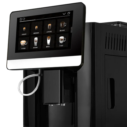 One Touch Bean To Cup 7 Inch 9 Language Automatic Espresso Coffee Maker Cappuccino Latte Hot Water Milk Coffee Built in Grinder