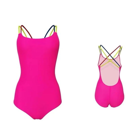 Amber Profional Cetitive One-Piece Swimsuit Women's Sport Training Suit High Elastici Polyester Spandex No Chest Pad