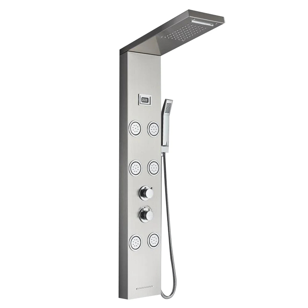 Onyzpily LED Light Shower Faucet Bathroom Waterfall Rain Shower Faucet In Wall Shower System with Spa Massage Sprayer and Bidet