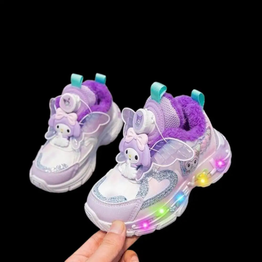 Scarpe da ginnastica Sanrios per bambine My Melody, stivali invernali in cotone, nuovo stile, scarpe sportive casual alla moda con cartoni animati, scarpe in cotone carine e kawaii per bambini.