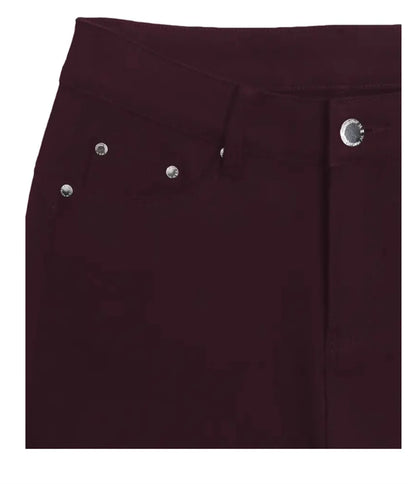 Women Slim Fit Stretch Jeans - 9/10 Length Ankle-Length Colorful Comfort Stretch Fabric  Pants Elastic Waist Casual Office Comfy