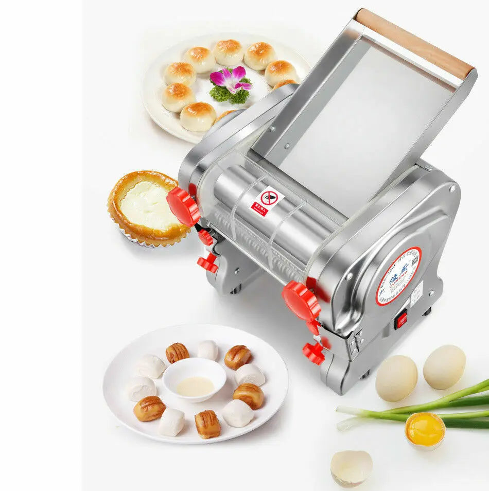 Macchina per pasta elettrica da 550 W, macchina per pasta con rullo per ravioli, acciaio inox, doppia lama, per uso commerciale