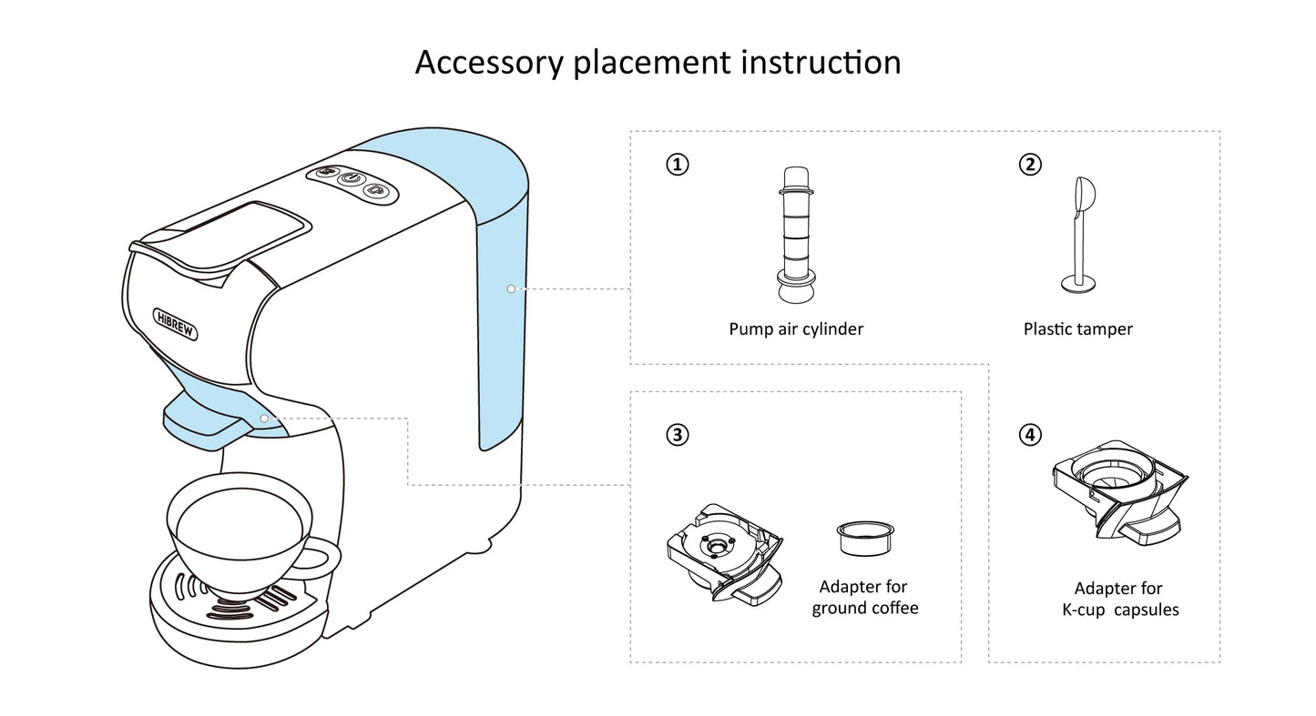 Macchina per caffè HiBREW 19 bar 4 in 1 calda e fredda capsule multiple espresso Cafetera Pod Coffee Maker Dolce Milk Nexpresso Powder H1A