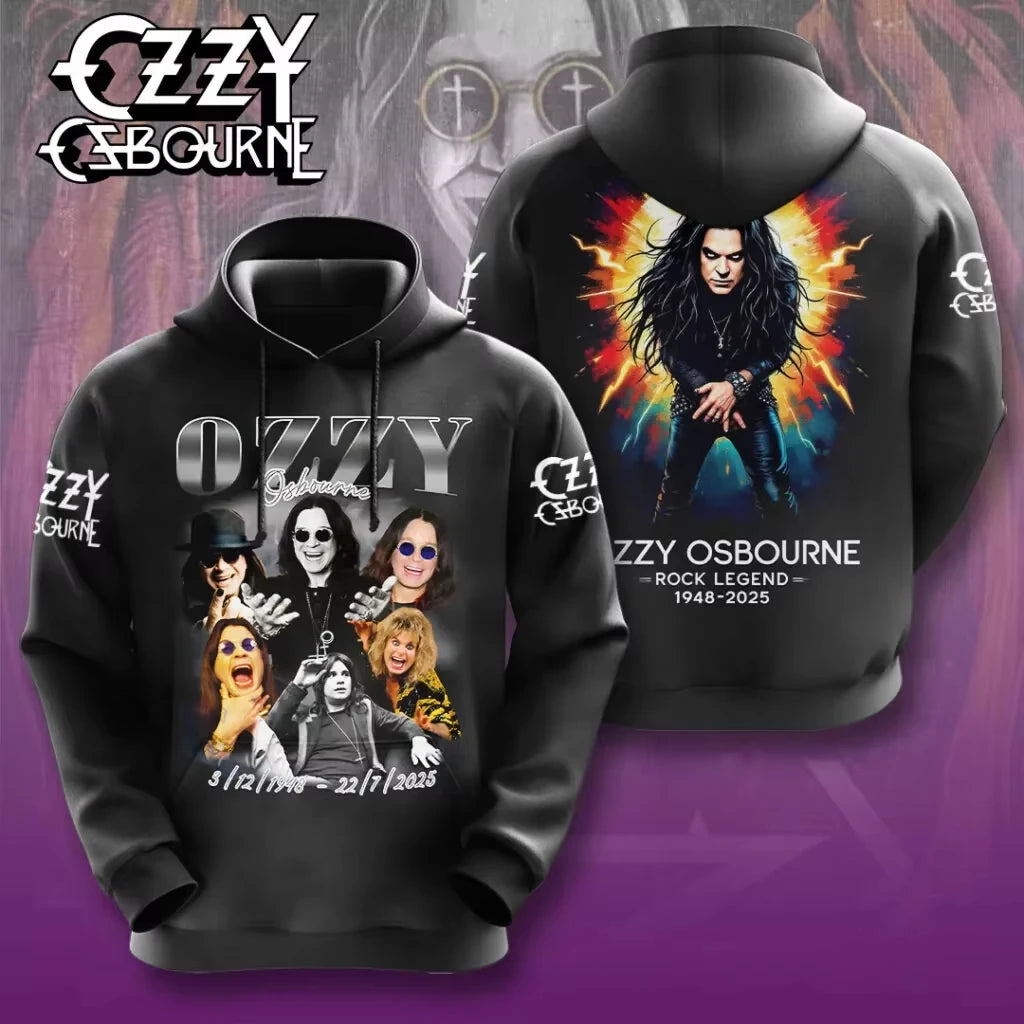 Felpa da uomo New Rock Ozzy Osbourne Band con stampa 3D Felpe da uomo e da donna Moda Street Felpa da donna Cappotto Hip Hop Sudadera