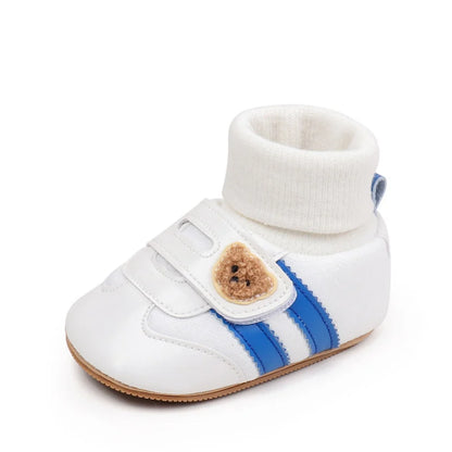 Scarpine per neonati primavera/autunno, in morbido cotone, modello calzino, chiuse alla caviglia, scarpe da ginnastica alla moda per neonati, primi passi BXC4226