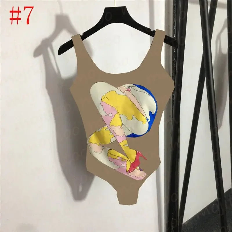 The 2025 high-waisted bikini letter print swimsuit is the latest V-neck swimsuit for women in summer