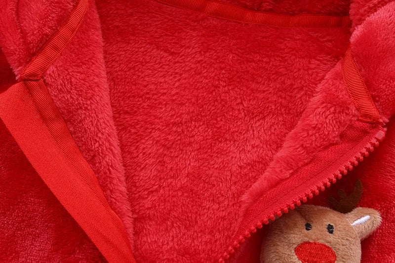Tutina per neonato Autunno Inverno 2025, tutina natalizia in flanella con cappuccio, tutina per bambina 0-1 anni, tuta per neonato