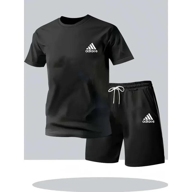 2025 summer fashion trend men's plus size two-piece casual and comfortable high-quality sports set