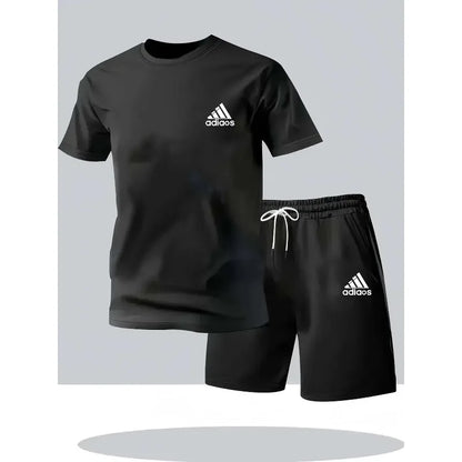 2025 summer fashion trend men's plus size two-piece casual and comfortable high-quality sports set