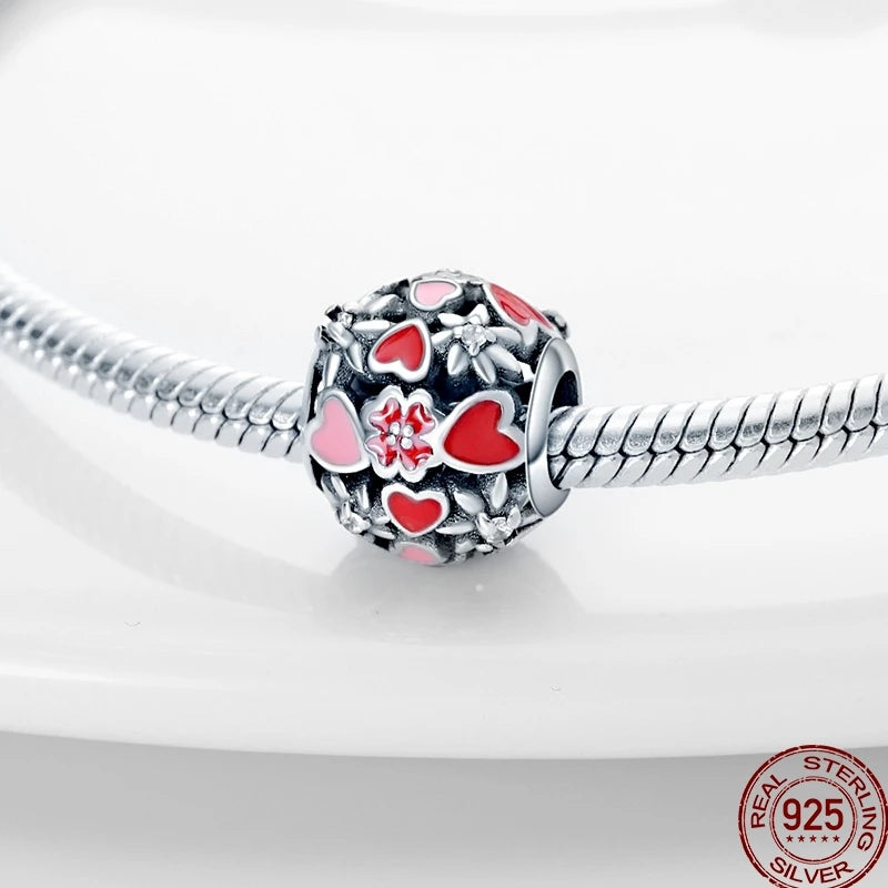 Squisito elemento a stella cava rotonda in argento sterling 925 a forma di fiore, adatto per braccialetti originali fai da te da 3 mm in argento 925