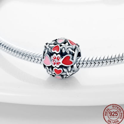 Squisito elemento a stella cava rotonda in argento sterling 925 a forma di fiore, adatto per braccialetti originali fai da te da 3 mm in argento 925