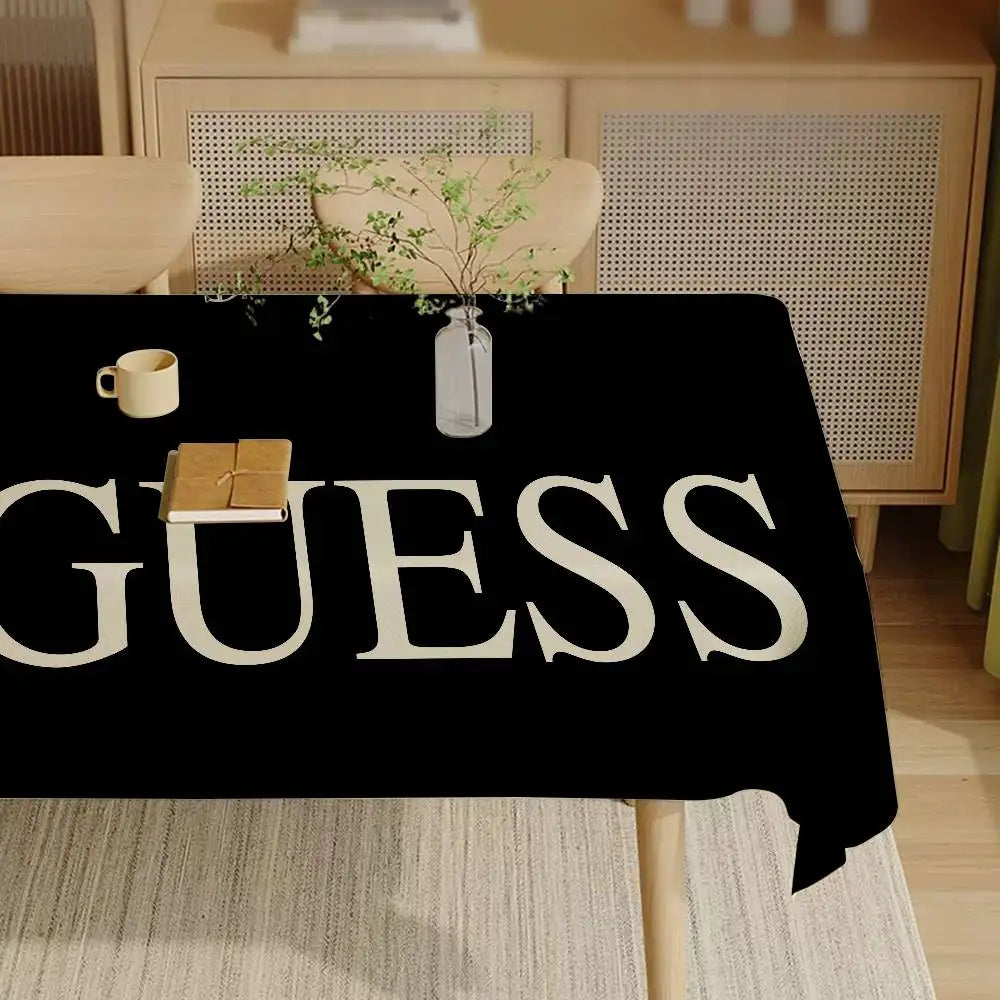 G-Guess-s-y Logo Table Cloth Rectangular Stain Tablecloth Oilcloth Mantel Mesa Impermeable Tablecloth Decoration