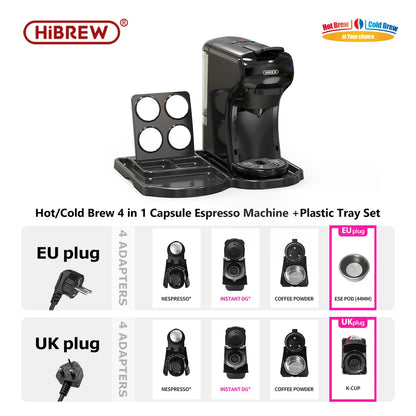 Macchina per caffè HiBREW 19 bar 4 in 1 calda e fredda capsule multiple espresso Cafetera Pod Coffee Maker Dolce Milk Nexpresso Powder H1A