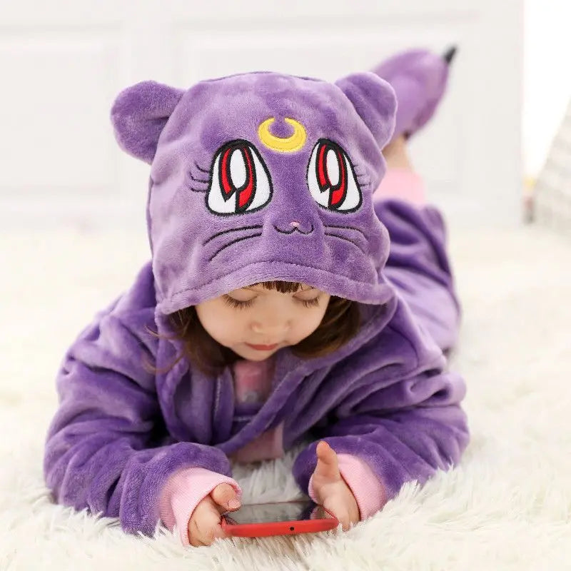 Set di pigiami Kigurumi per bambini e bambine, pigiami panda unicorno per donne, pigiami pigiama tutina gatto per adulti, pigiami invernali caldi per bambini