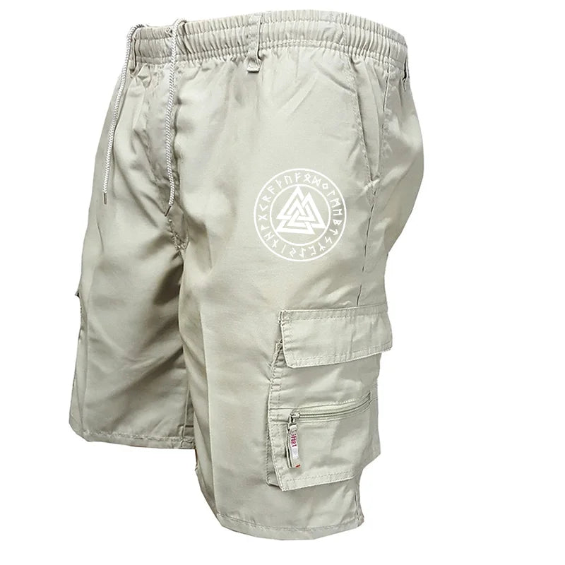 Pantaloncini tattici da uomo Delta Core Cargos con simbolo geometrico, tessuto elasticizzato in quattro direzioni, tasca di sicurezza nascosta, elastico in vita per palestra e fitness.
