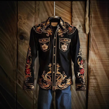 Camicia vintage da uomo a maniche lunghe con bandiera americana, patriottica, con bottoni, stile streetwear, casual, comoda, in poliestere, vestibilità slim