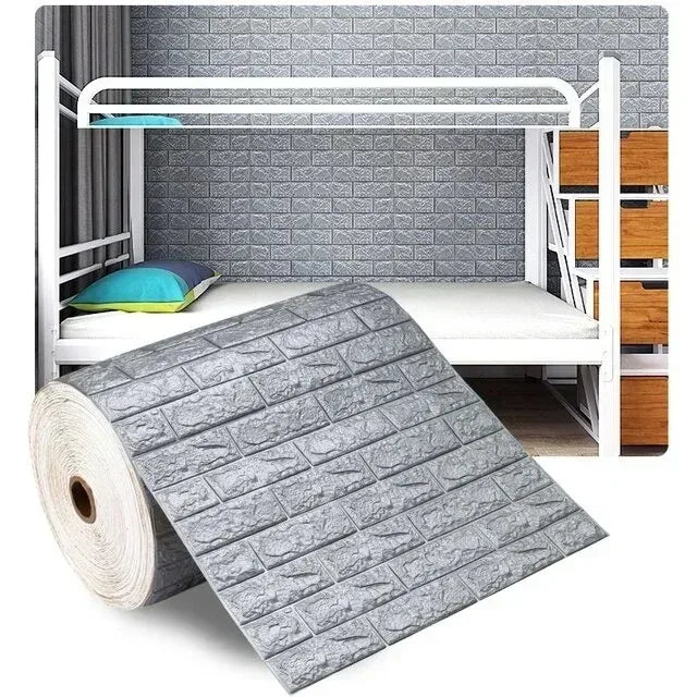 70CMx5M 3D Self Adhesive Waterproof Wall Sticker DIY Peel and Stick Wallpaper for Living Room Kitchen Wall Art Home Decoration
