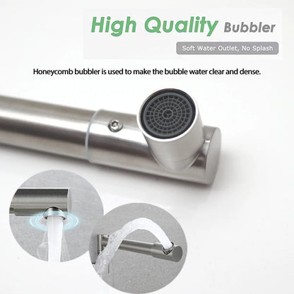 Kitchen Telescopic Folding Faucet Single Handle Water Tap Washbasin Faucet Deck Mounted Sink Faucet Bathroom Accessories