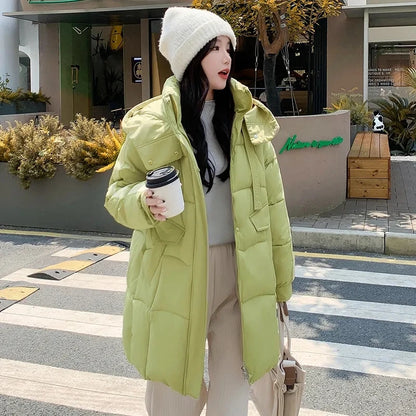 Down Cotton Jacket 2024 New Korean Version Loose Student Ladies Winter Parka Coat Elegant Temperament Cotton Padded Lady Coat