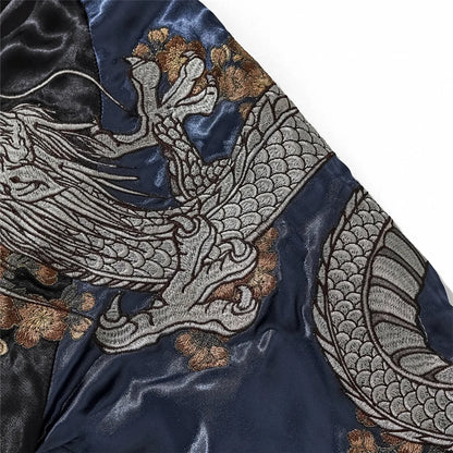 Giacca da baseball con ricamo drago cinese, giacca da motociclista da uomo, abbigliamento hip hop streetwear harajuku, autunno