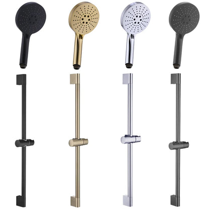 Black Shower Column Set Bathroom Accessories Shower Head  Wall Mount Slider Adjustable Shower Head Rail Lift Slide Mount
