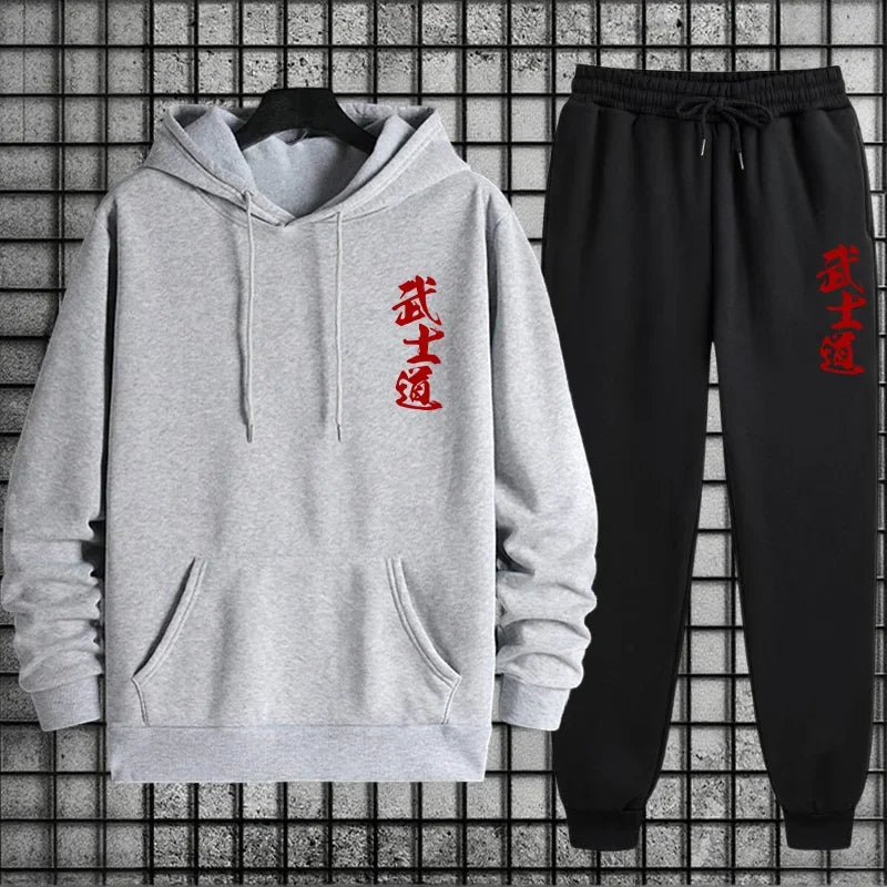 Nuovo arrivo 2025 Abbigliamento sportivo da uomo Felpa con cappuccio + pantaloni Tuta sportiva casual urbana Autunno Inverno Felpa da uomo alla moda tuta