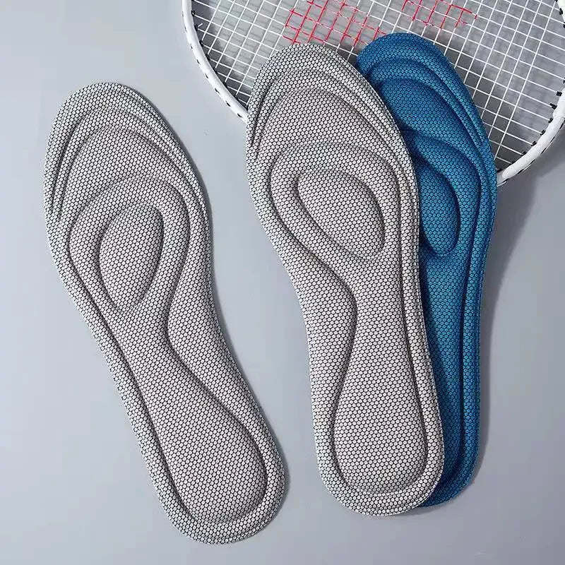 4 solette ortopediche in memory foam per scarpe da uomo e da donna, nano antibatteriche, deodoranti, assorbenti del sudore, ammortizzanti per la corsa.