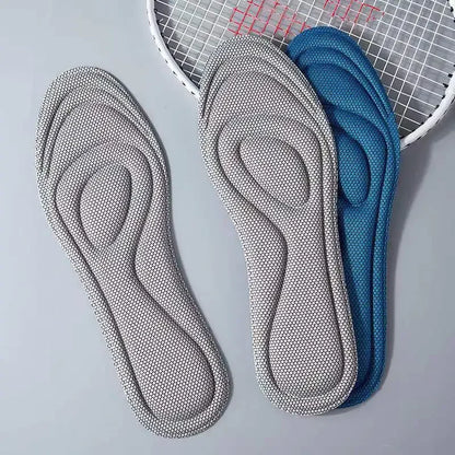 4 solette ortopediche in memory foam per scarpe da uomo e da donna, nano antibatteriche, deodoranti, assorbenti del sudore, ammortizzanti per la corsa.