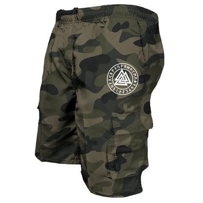 Pantaloncini tattici da uomo Delta Core Cargos con simbolo geometrico, tessuto elasticizzato in quattro direzioni, tasca di sicurezza nascosta, elastico in vita per palestra e fitness.