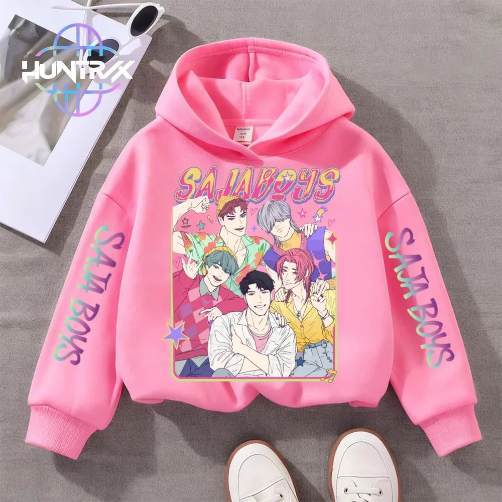 Felpa con cappuccio KPop Demon Hunters per bambini dai 3 ai 14 anni, con grafica Derpy, calda felpa autunnale