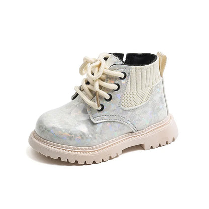 Stivali invernali corti da bambina, stile britannico, suola morbida, leggeri, alla caviglia, unisex, taglie 21-30.