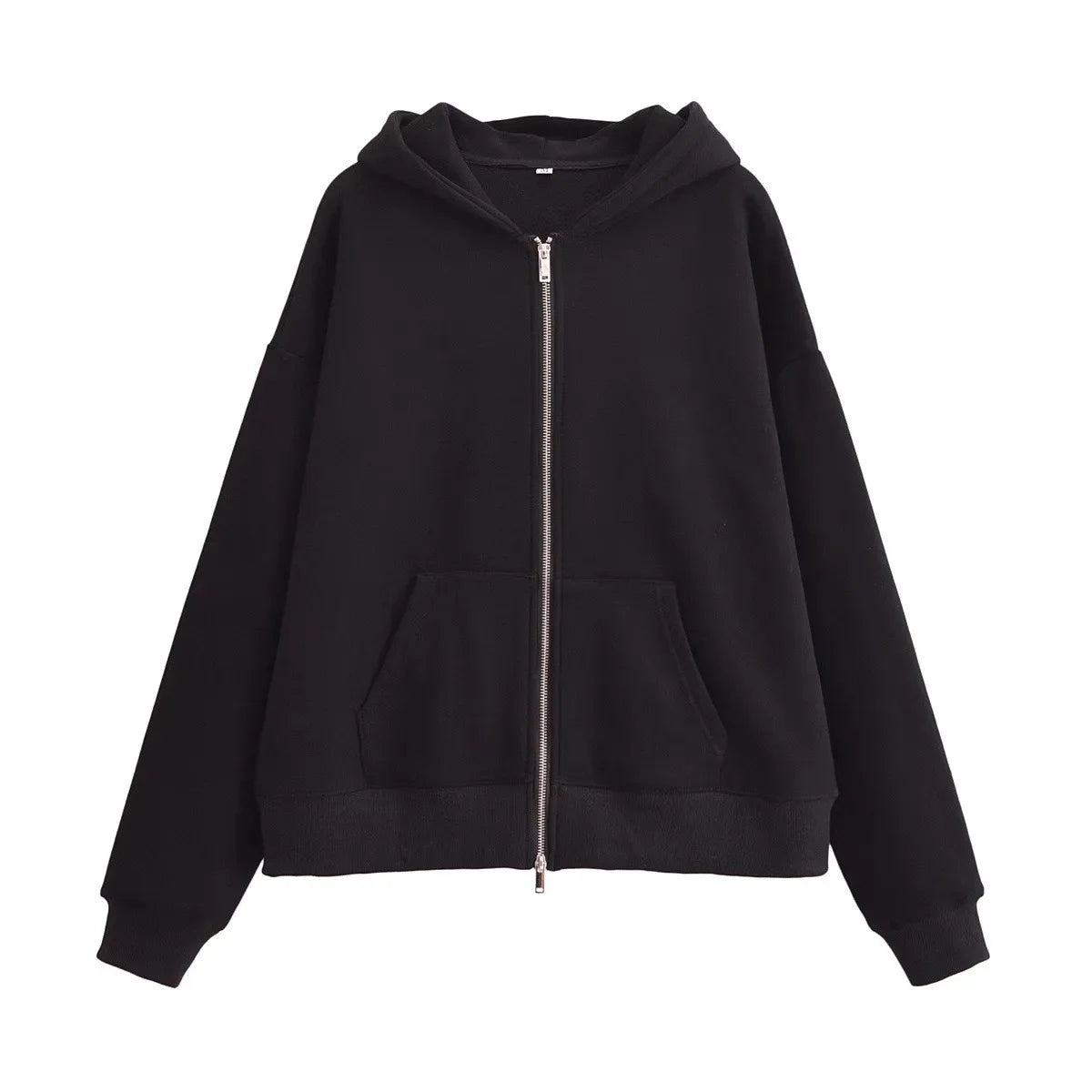 Hooded Fleece Zipper Sweatshirt Jacket And Straight Leg Pants Set Women's Clothing Cozy Cotton Blend Imported from China