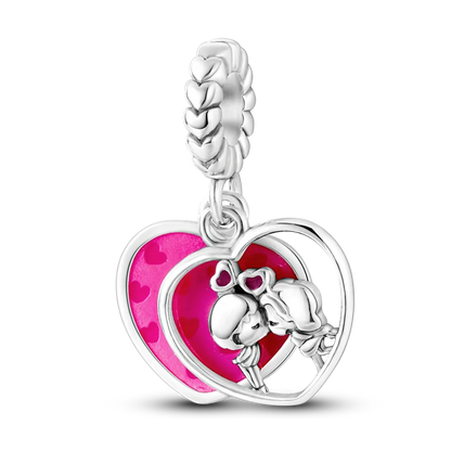 Anello romantico in argento sterling 925 con rosa, ideale per coppie, perfetto come proposta di matrimonio o per San Valentino. Ciondoli e perline adatti a collane e bracciali, perfetti per creare gioielli fai da te e regali.