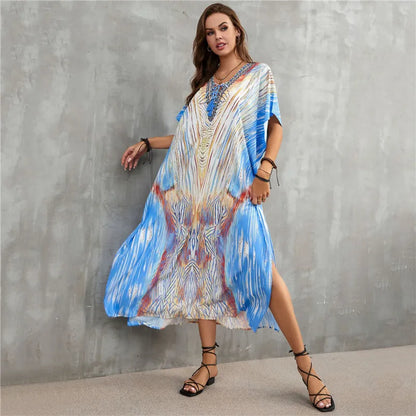 Women's Clothing Kaftan Dresses for Women Plus Size Bathing Suit Cover up Caftan Maxi Beach Dresses