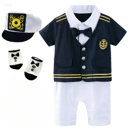 Costume da capitano per neonati, tutina da Halloween/Carnevale/Cosplay per bambini, abito da capitano/marinaio per bambini piccoli