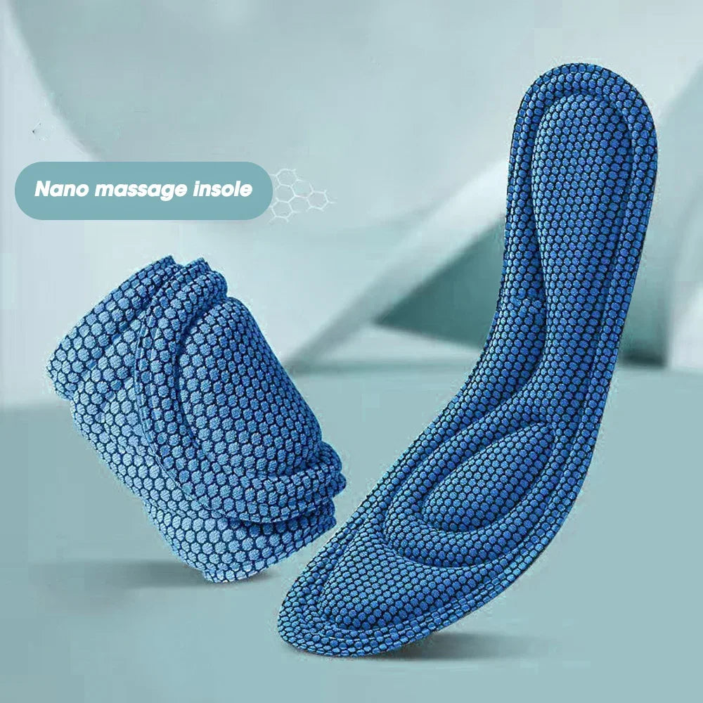 4 solette ortopediche in memory foam per scarpe da uomo e da donna, nano antibatteriche, deodoranti, assorbenti del sudore, ammortizzanti per la corsa.