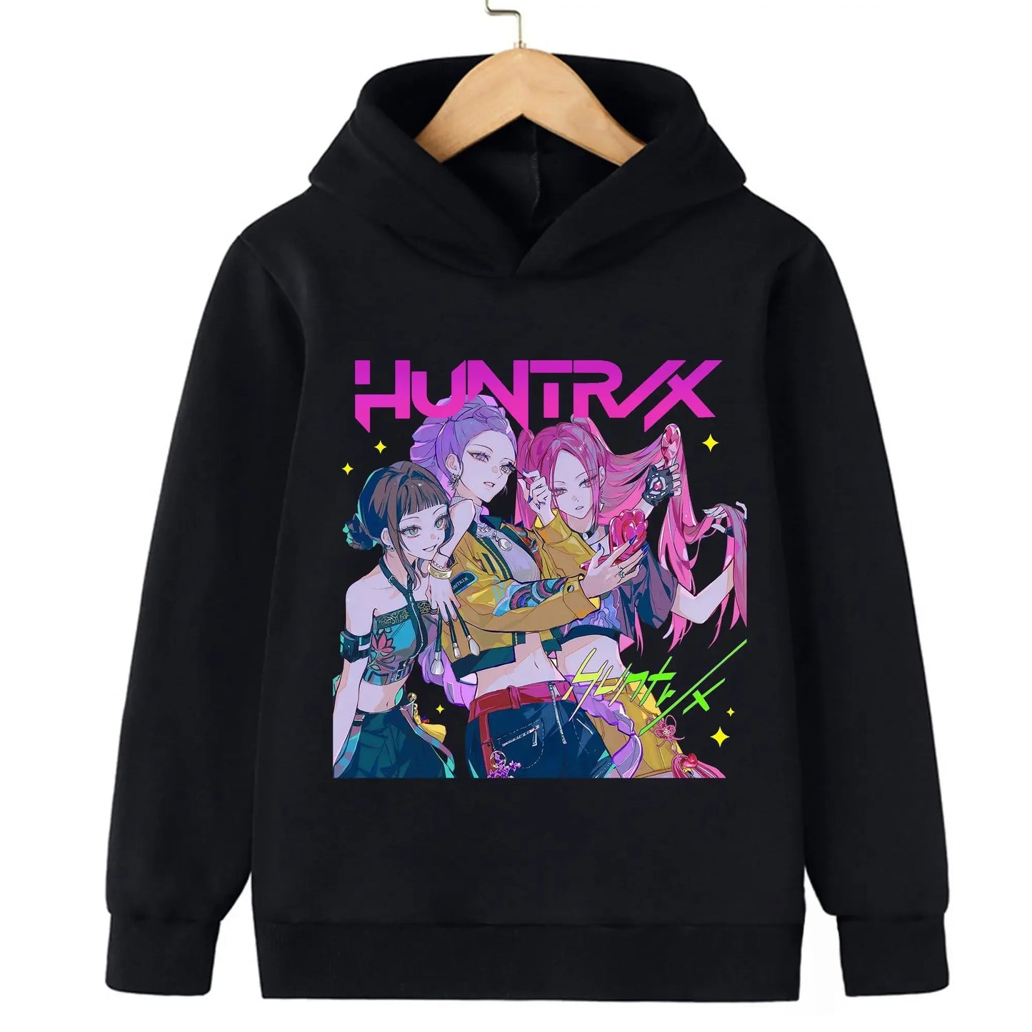 Felpa con cappuccio Kpop cacciatore di streghe per bambini, ragazze, ragazzi, primavera-autunno, giacca dojo originale street, autunno-inverno